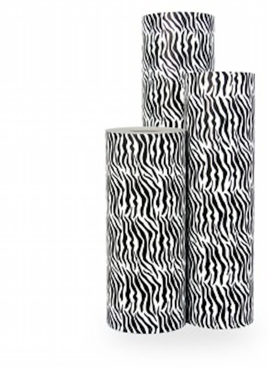 Cadeaupapier Zebra - Rol 50cm - 200m - 70gr | Winkelrol / Apparaatrol / Toonbankrol / Geschenkpapier / Kadopapier / Inpakpapier